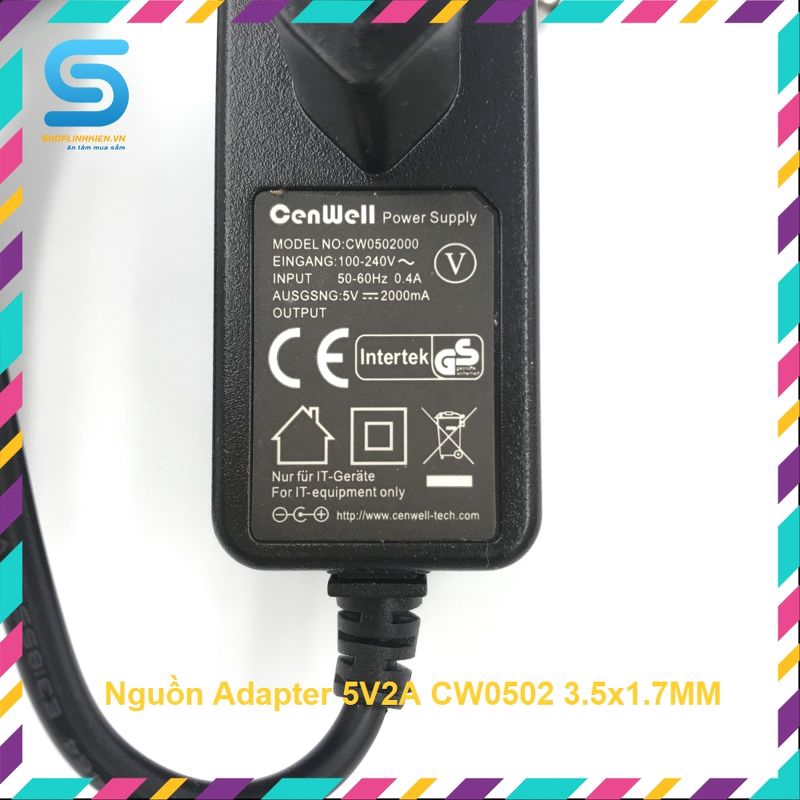 Nguồn Adapter 5V2A CW0502 3.5x1.7MM Hãng CenWell
