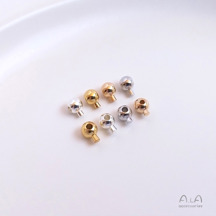 █diy゜14k●Bộ Hạt Tròn Màu Vàng 14k18k Dùng Để Làm Vòng Tay / Dây Chuyền diy