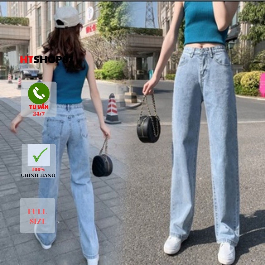Quần bò jean nữ ống  suông  Hàn Quốc mẫu mới nhất 2022 HTJEAN87 | BigBuy360 - bigbuy360.vn