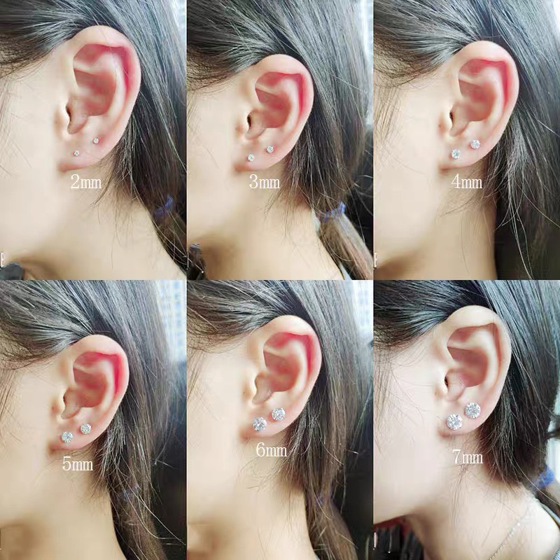 Khuyên Tai Nụ Đá Bạc Nữ CaoBac Silver S925 Tinh Tế, Sang Trọng