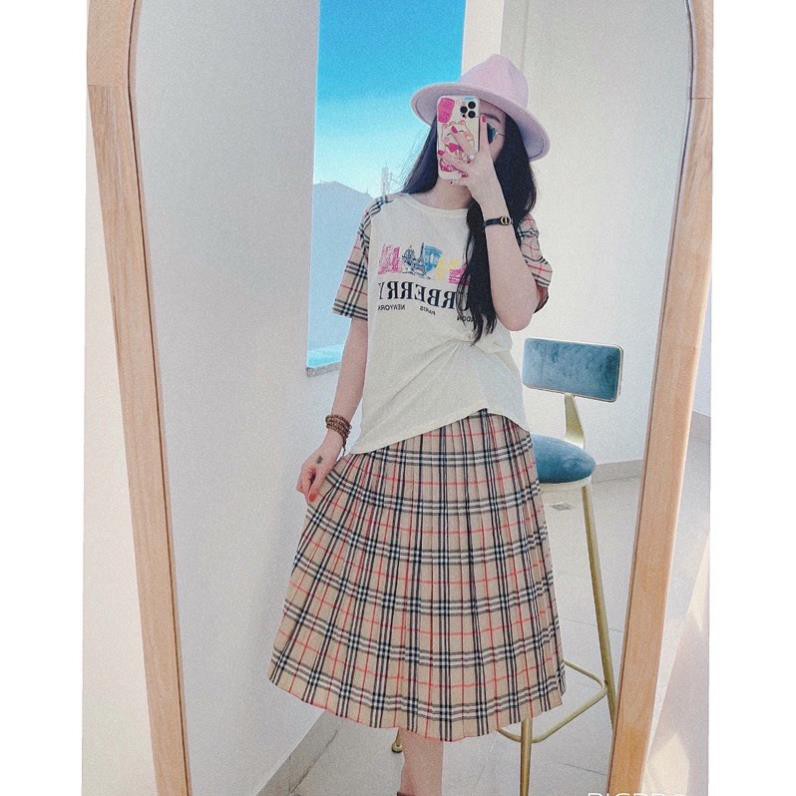 Set áo thun cotton chân váy dập ly bbr, Set váy nữ dập ly cao cấp | BigBuy360 - bigbuy360.vn