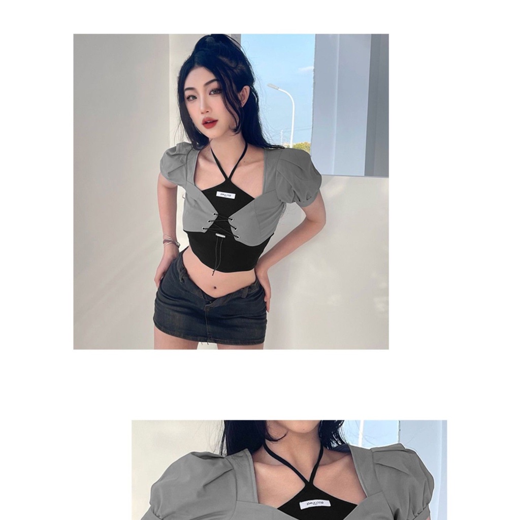 Áo Croptop Hai Dây Dáng Ôm Phong Cách Âu Mỹ Thời Trang Mùa Hè Hàng Mới 2022
