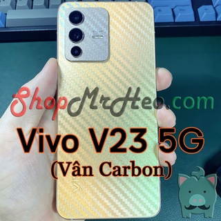Skin Dán Mặt Sau Lưng Vân 3D Vivo V23 5G - V23e - V21 - V20 - V20 SE (Carbon, Hình Hộp, Nhám, Vân Da)