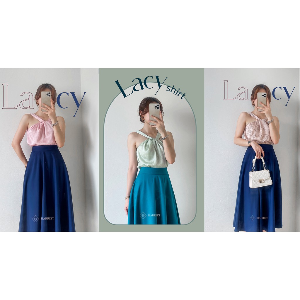 Áo yếm chấm bi xinh xắn vải lụa Lacy Harriet