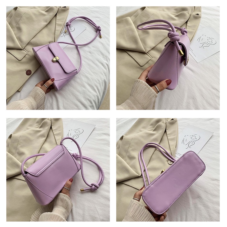 Túi Xách Da PU Màu Trơn Phong Cách Hàn Quốc Cho Nữ