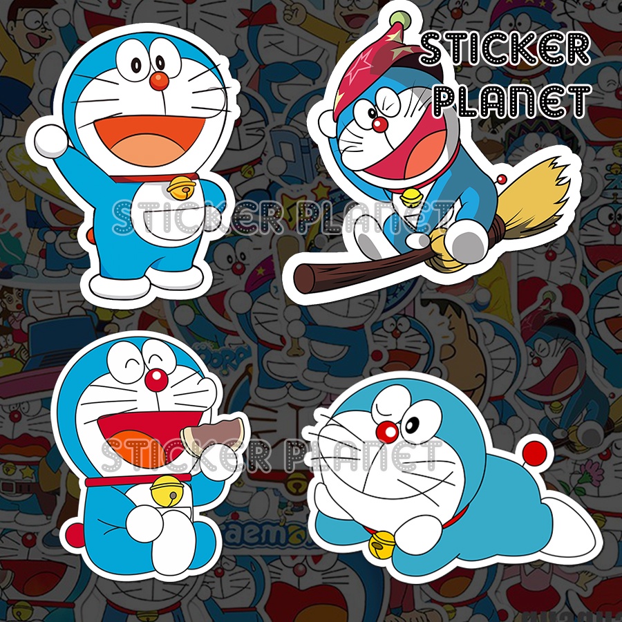 Bộ sticker DORAEMON chống thấm nước trang trí mũ bảo hiểm, đàn, guitar, ukulele, điện thoại laptop