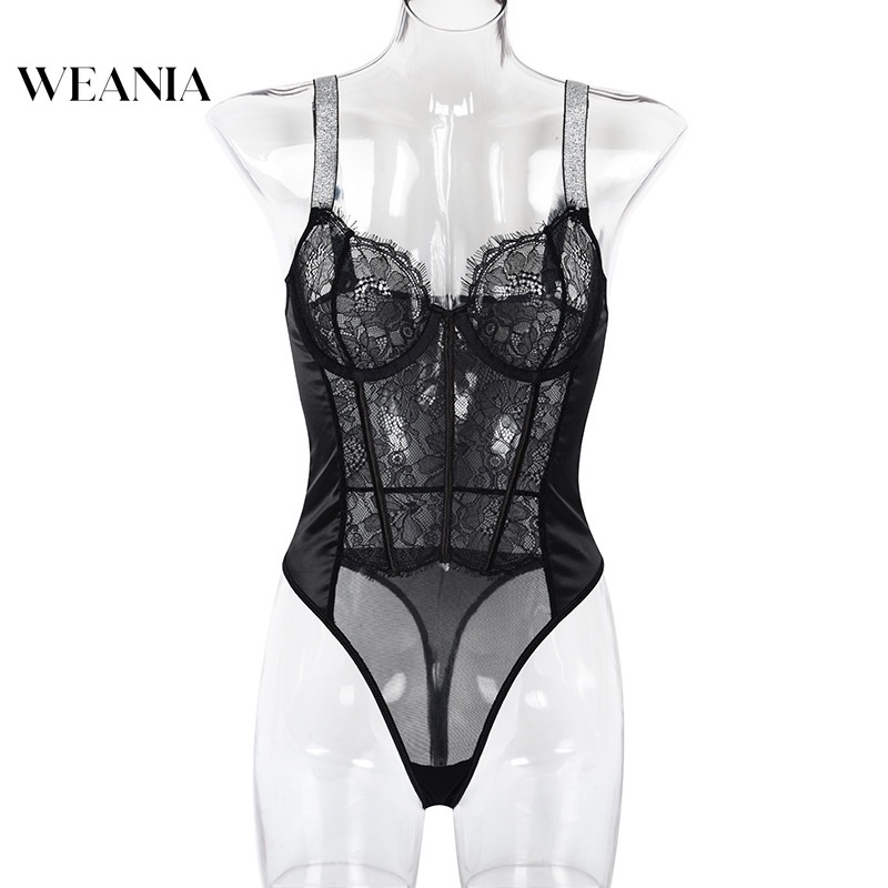 Bộ Đồ Lót Ren Lưới Mỏng Phối Dây Đeo Gợi Cảm Cho Nữ