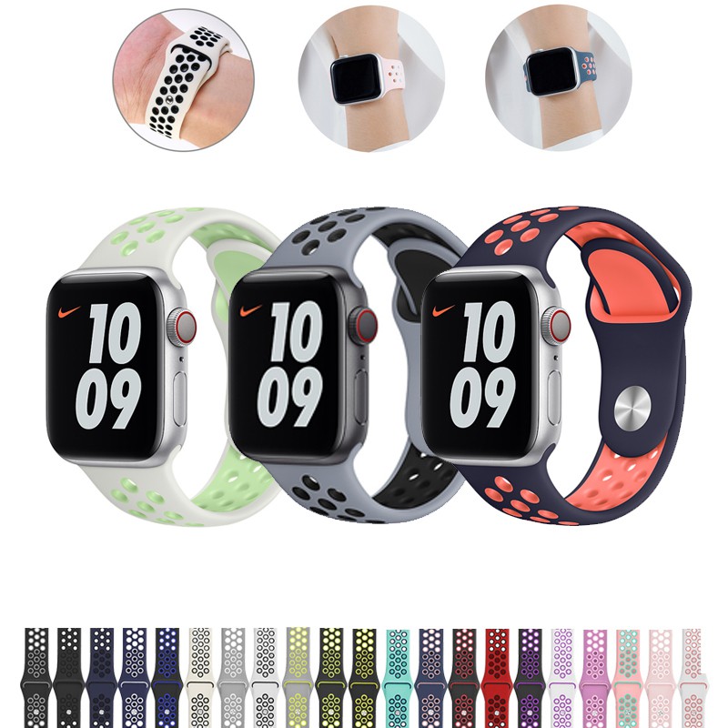 Dây đeo bằng nhựa silicone dành cho Apple Watch Series 6 SE 1 2 3 4 5 38mm 42mm 40mm 44mm