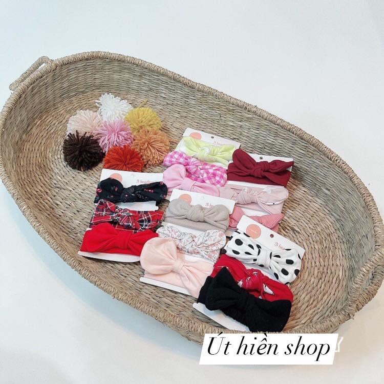 Set 3 turban cài tóc cao cấp chính hãng ChicBaby cho bé gái 0-3 tuổi