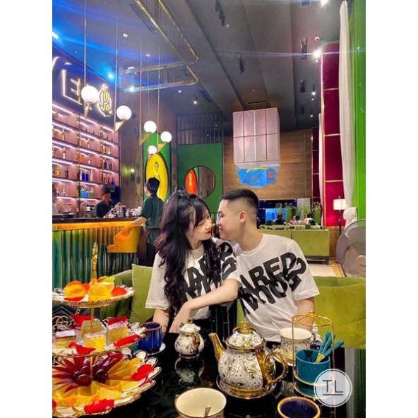 Áo Thun  DSQ Dập Chữ Nghiêng Trấn Thành, Áo thun unisex nam nữ form rộng oversize chất liệu Cotton