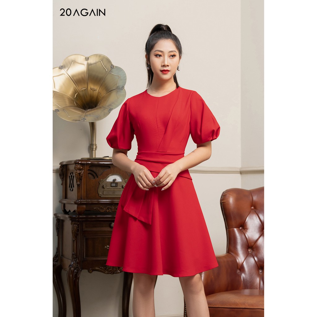 Đầm xòe xếp nơ thân trước 20Again - DEA0888 | BigBuy360 - bigbuy360.vn