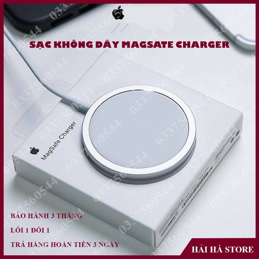 Sạc không dây iphone 15W - Sạc Không Dây Magsafe Cao Cấp Apple Hỗ Trợ Sạc Nhanh Cho iPhone X, Xs, Xsmax, 11 và 12 Pro