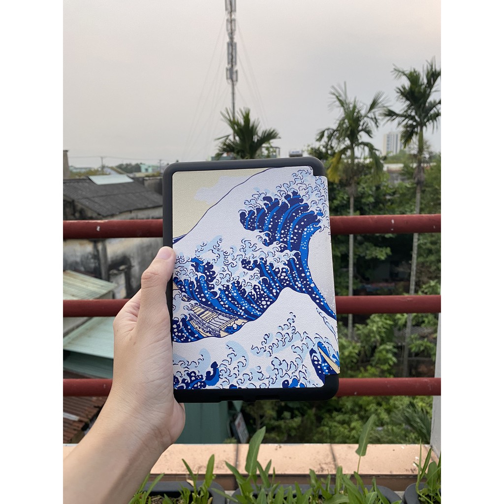 cover ốp lưng dẻo tranh thủy mạc cho kindle paperwhite gen 3 và gen 4,gen 5