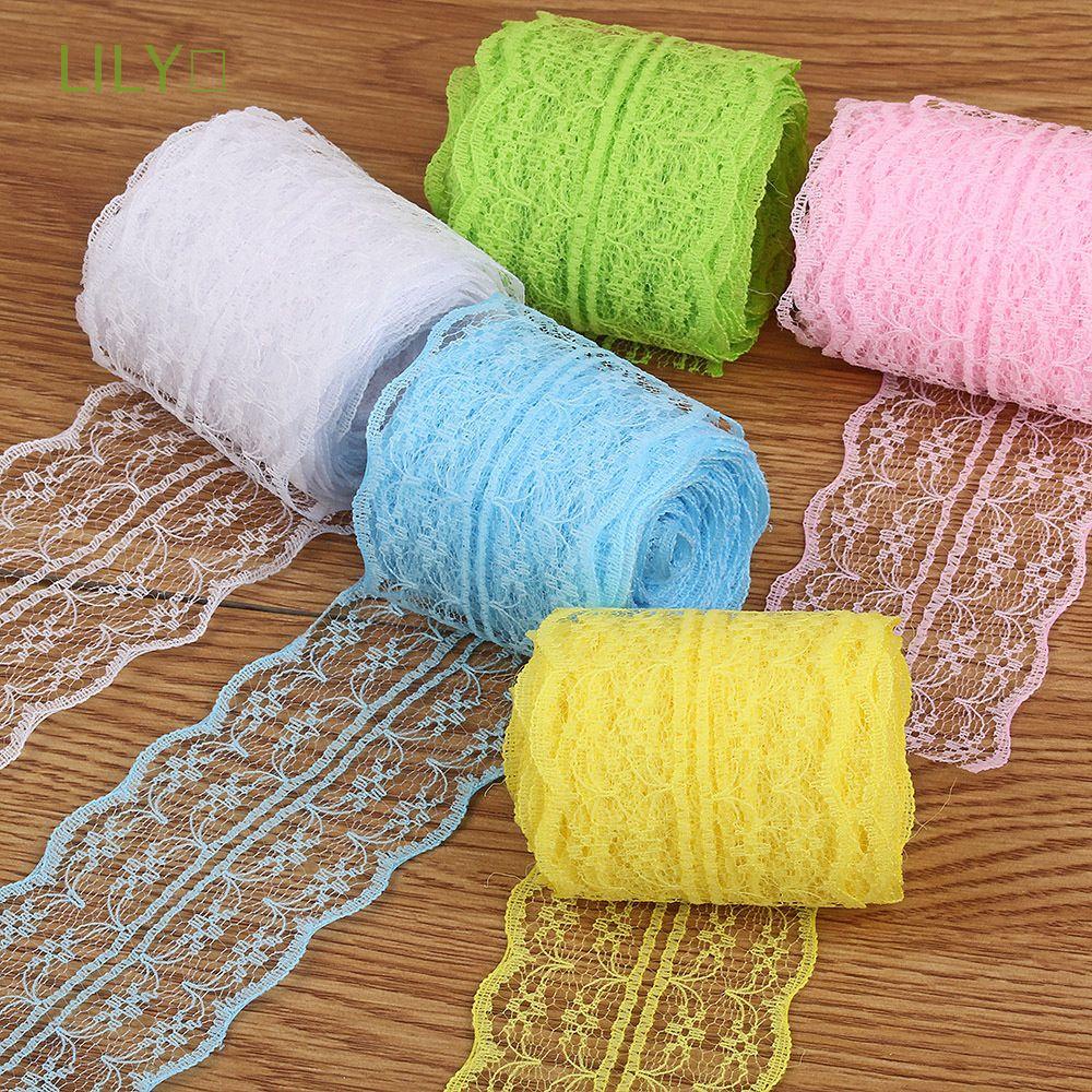 LILY🌿 package Lace pattern decoration Webbing lace material color Warp knitting Polyester Yarn manual/Multicolor