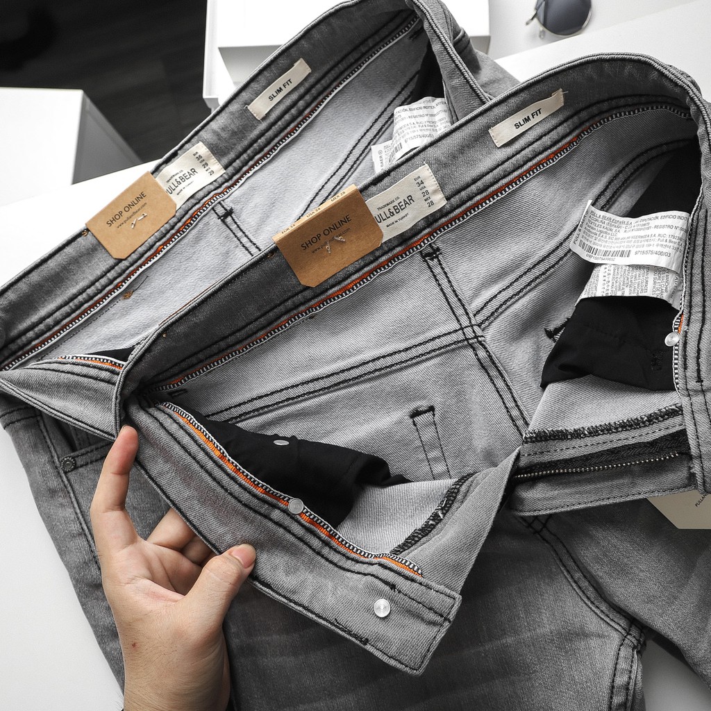 Quần Jean Nam PB xám khói (Form Slimfit,chất vải co dãn,ống quần 15-18cm,hàng VNXK) JPB2029 | BigBuy360 - bigbuy360.vn