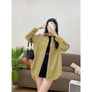 ÁO SƠ MI OVERSIZE BASIC ZAREEN SOM55 - XANH BƠ