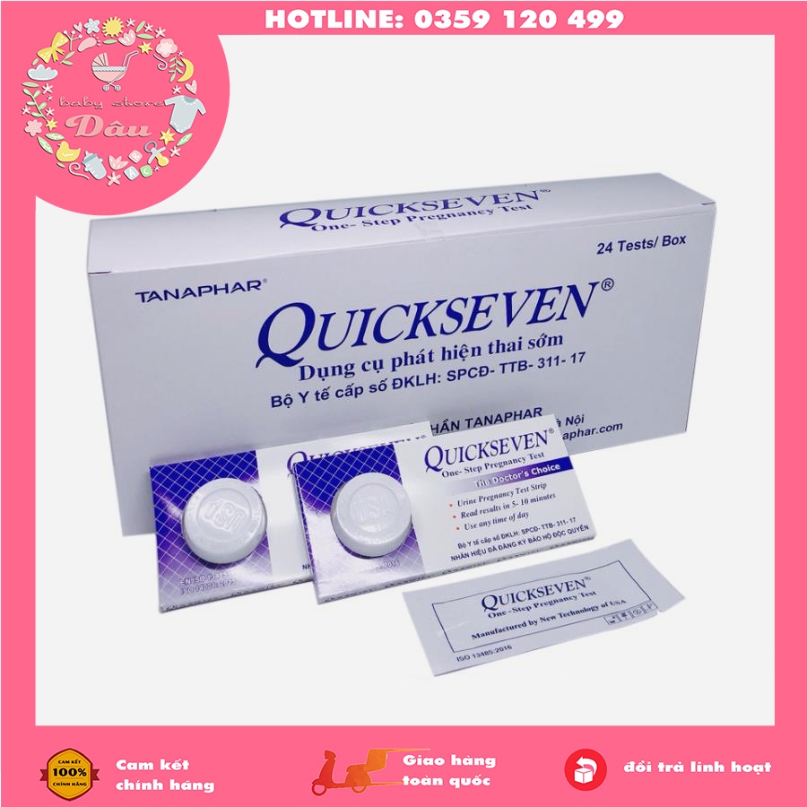 Que thử thai Quickseven test 2 vạch chính xác - test thử thai hai vạch sớm nhanh hiệu quả nhanh