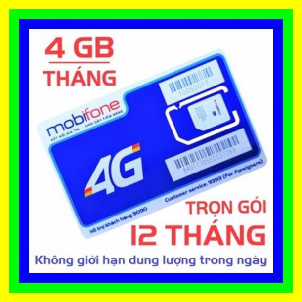 Sim 4G Mobifone trọn gói 1 năm không nạp tiền MDT250A (Mạnh như Sim 4G Viettel và Sim 4G Vina) - Sim 4G Mobi