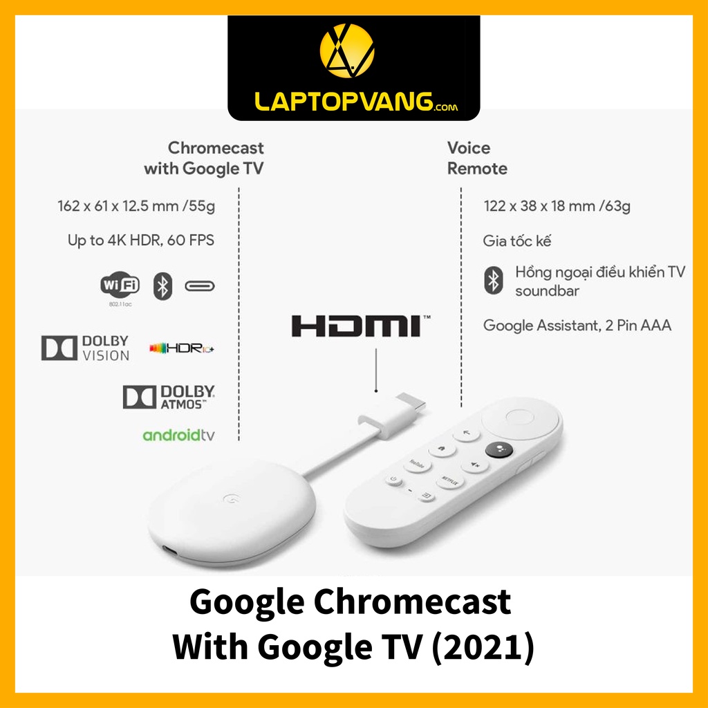Google Chromecast With Google TV Chất Lượng 4K