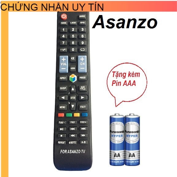 Điều khiển tivi Asanzo smart internet loại dài  - Tặng kèm pin - Remote Asanzo tivi có mạng internet hàng zin theo máy