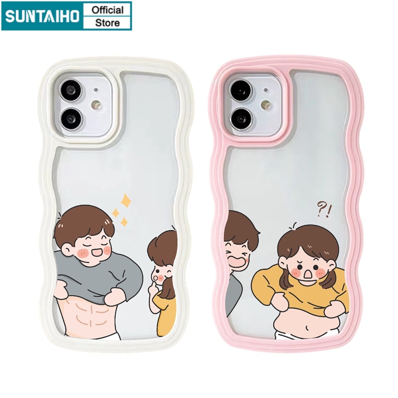 Suntaiho Ốp lưng iphone Ốp điện thoại mềm viền gợn sóng thích hợp cho iPhone 11 Pro 13 12 Pro Max X XS Max XR 7 8 Plus