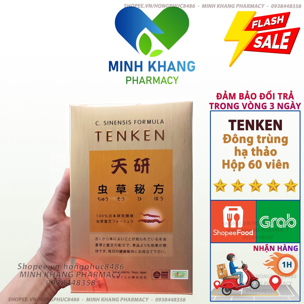 Viên Uống Đông Trùng Hạ Thảo Tenken ⚡Chính Hãng⚡ 60 Viên Bồi Bổ Sức Khỏe Xuất xứ Nhật Bản Che tên sản phẩm