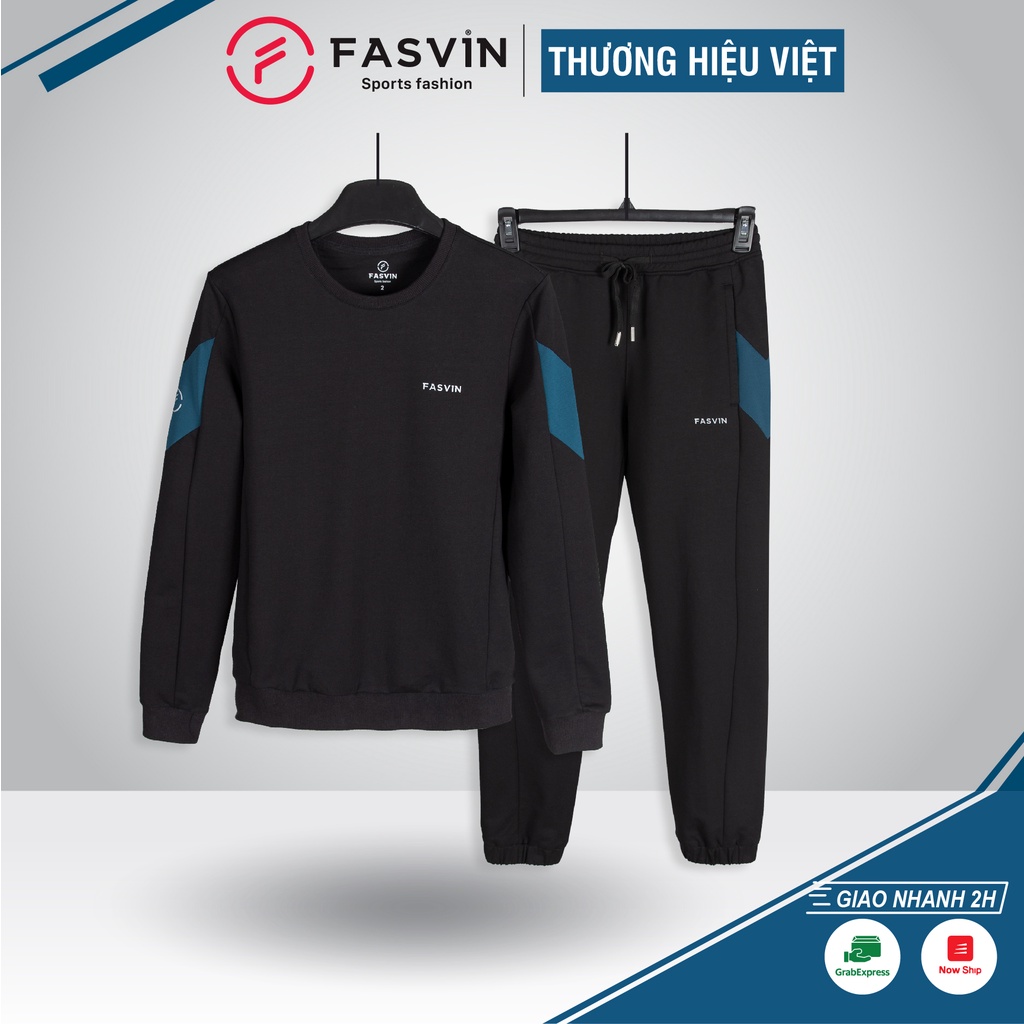 Bộ quần áo thể thao nam fasvin CT20427.HN chất vải cotton dầy dặn cao cấp.
