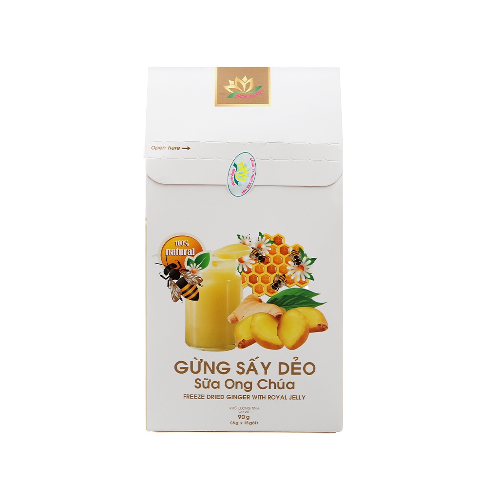 GỪNG SẤY DẺO SỮA ONG CHÚA 90g - HƯƠNG SEN VIỆT