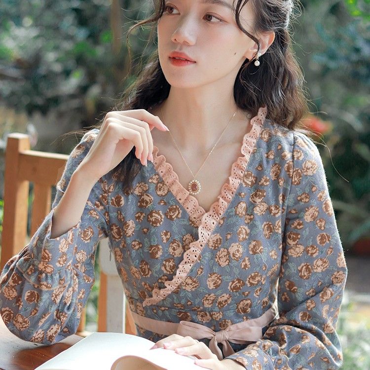 Đầm Hoa Thời Trang Retro Đáng Yêu Cho Nữ 2021
