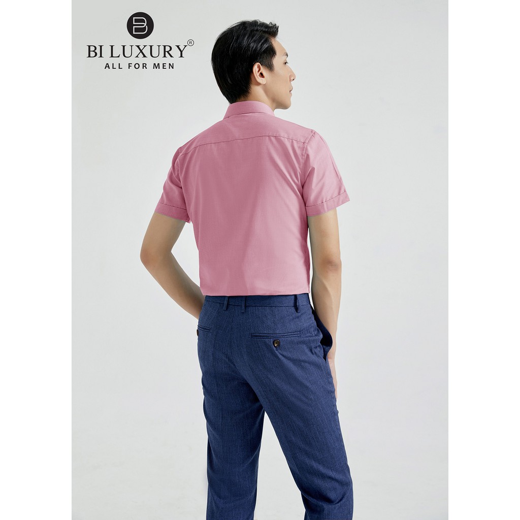 [Mã FAMALLT5 giảm 15% đơn 150K] Áo sơ mi cộc tay nam BILUXURY màu hồng - SMCB021HOG | BigBuy360 - bigbuy360.vn