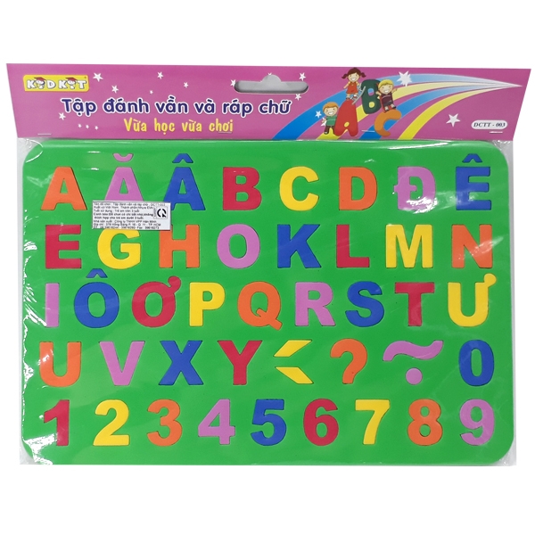 Bộ Ghép Chữ Số Nhí - Chữ In Hoa - Màu Xanh Lá - Kid Kit