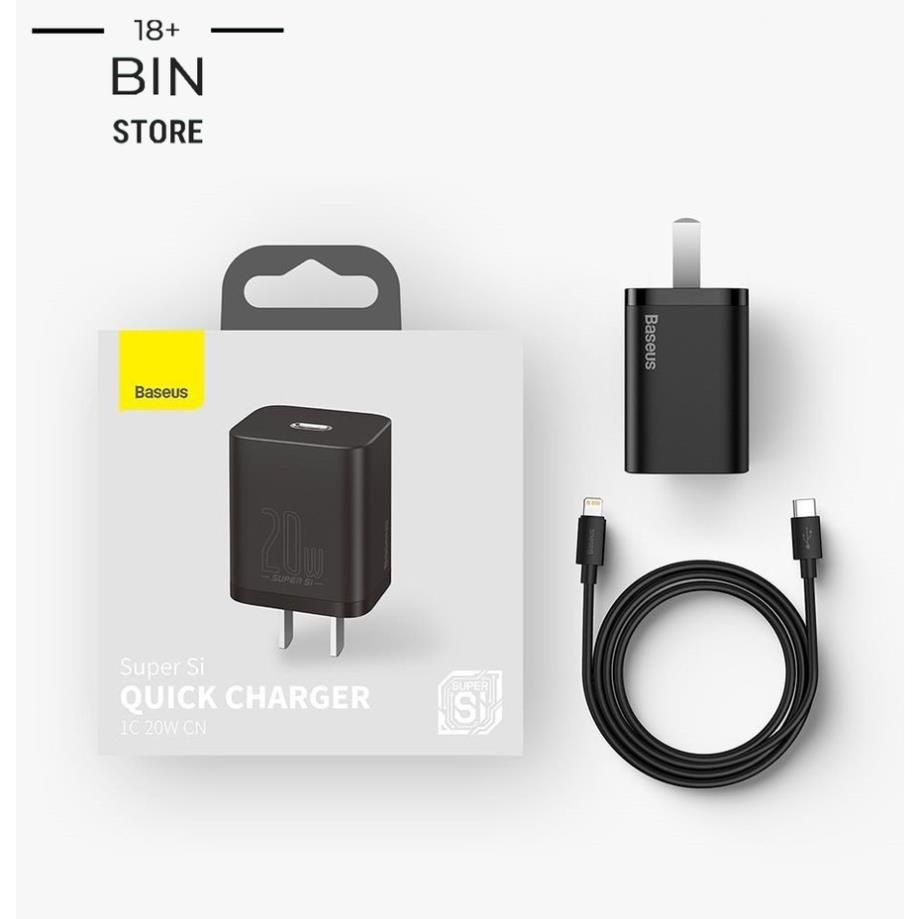 Bộ Sạc Nhanh Iphone 20W Chuẩn Sạc PD - Chính Hãng baseus Bảo Hành 12 tháng
