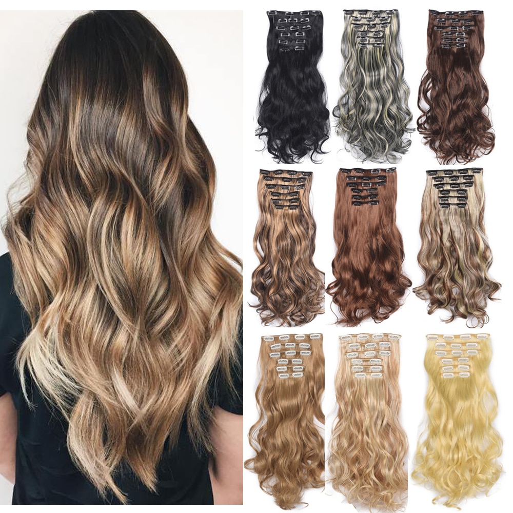 Bộ 6 Tóc Giả Xoăn Gợn Sóng Bằng Sợi Tổng Hợp Chịu Nhiệt Toàn Diện Dành Cho Nữ