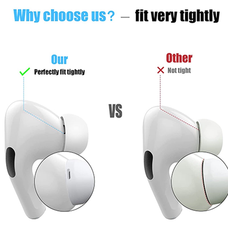 Đầu Bọc Tai Nghe Nhét Tai Bằng Silicon Chống Ồn Cho Airpods pro/S/M/L