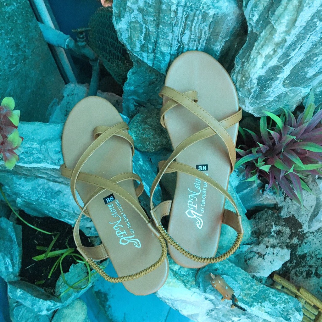 [ẢNH THẬT] Giày đế bệt xỏ ngón, 2 dây chéo