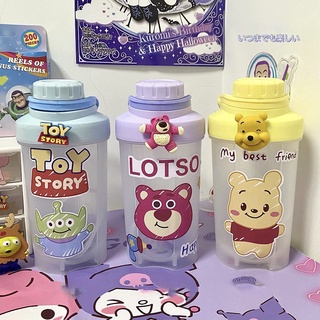 Bình nước 500ml bằng nhựa họa tiết hoạt hình dễ thương cho bé
