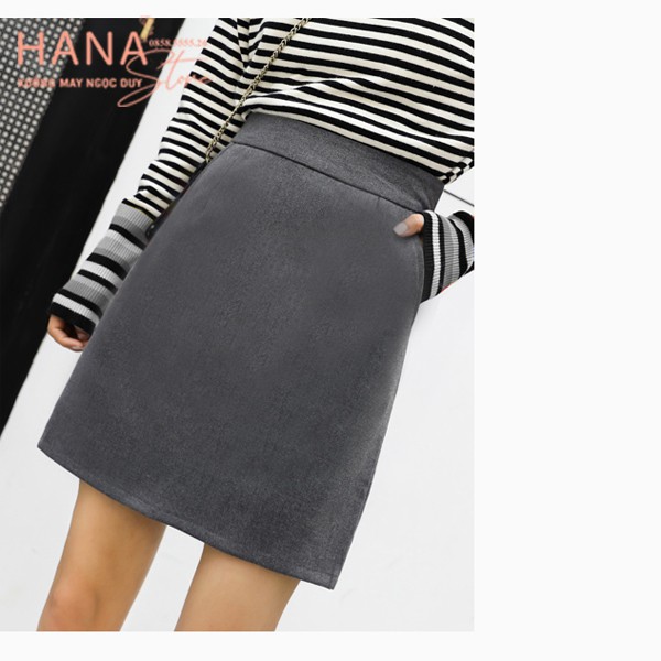 Chân váy chữ A ngắn lưng cao màu đen có túi quần lót trong - Vải co giãn Umi dày - Chân váy ngắn công sở đi học ôm bó | BigBuy360 - bigbuy360.vn