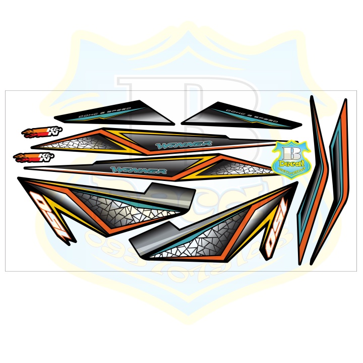 ( Quí khách vui lòng mang ra tiệm cho thợ dán ) winner rice dán xe đen