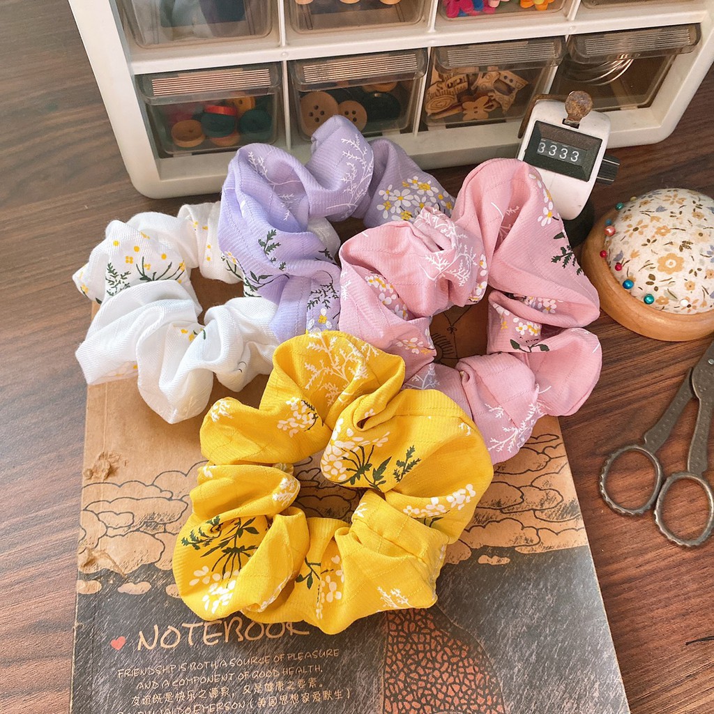 {Ảnh thật} SCRUNCHIES CỘT TÓC VẢI HỌA TIẾT M21- THỜI TRANG NỮ XINH XẮN