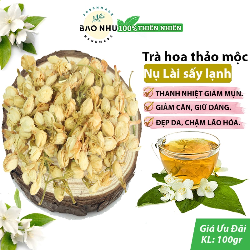 100gr Trà nụ hoa lài (hoa nhài) sấy lạnh sạch thơm