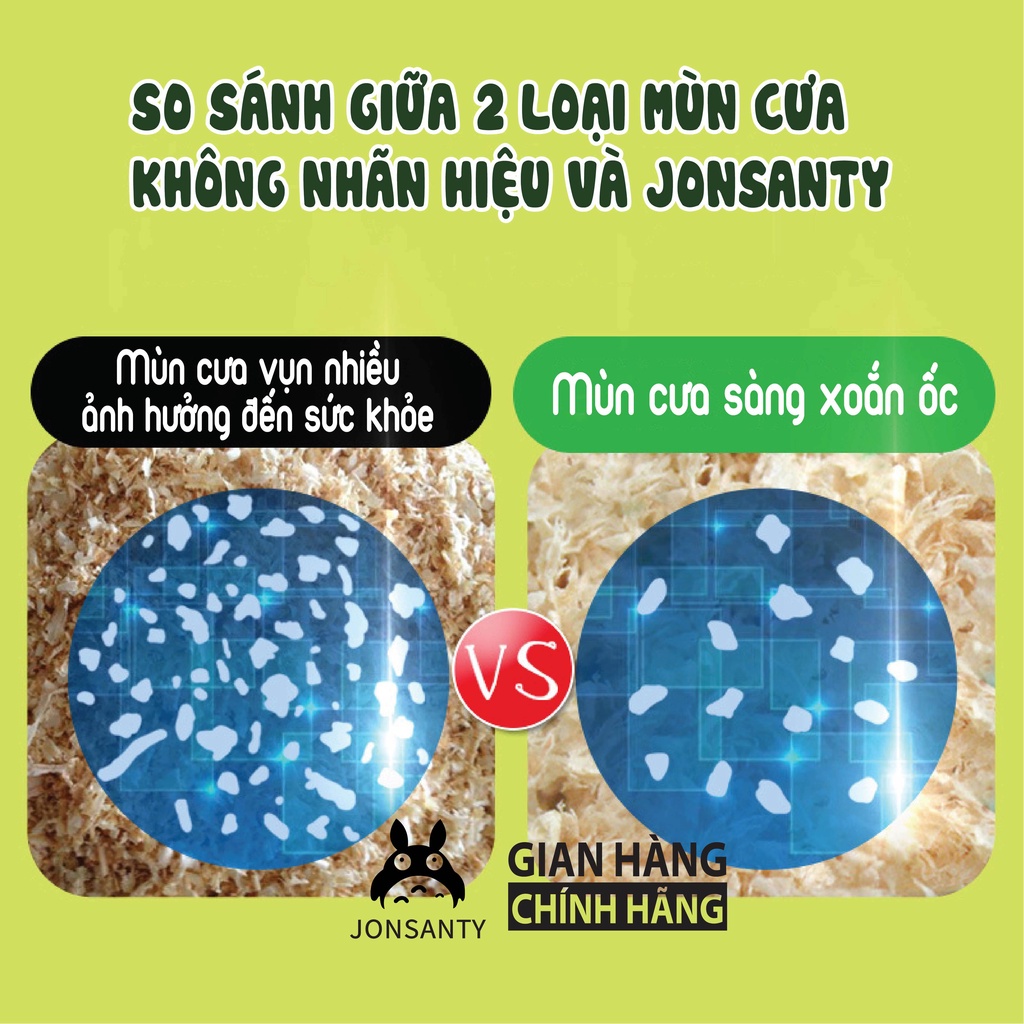 Mùn cưa lót chuồng hamster hãng JONSANTY tạo sự thoải mái lành tính mùn gỗ đã sát khuẩn, sấy khô gói 6LB đến 12LB