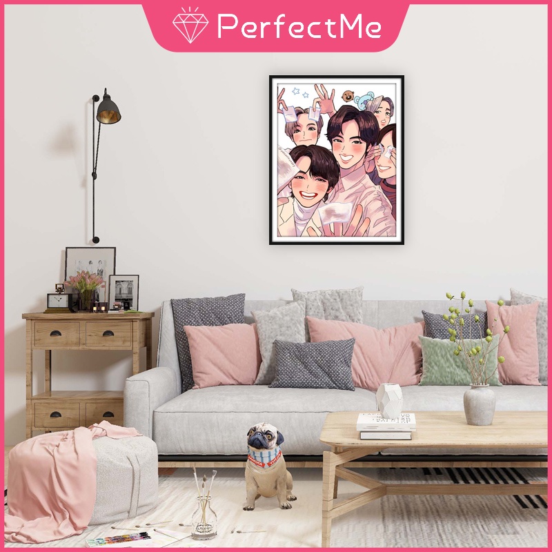 Bộ Tranh Đính Đá 5d Tự Làm Hình BTS 30x40cm