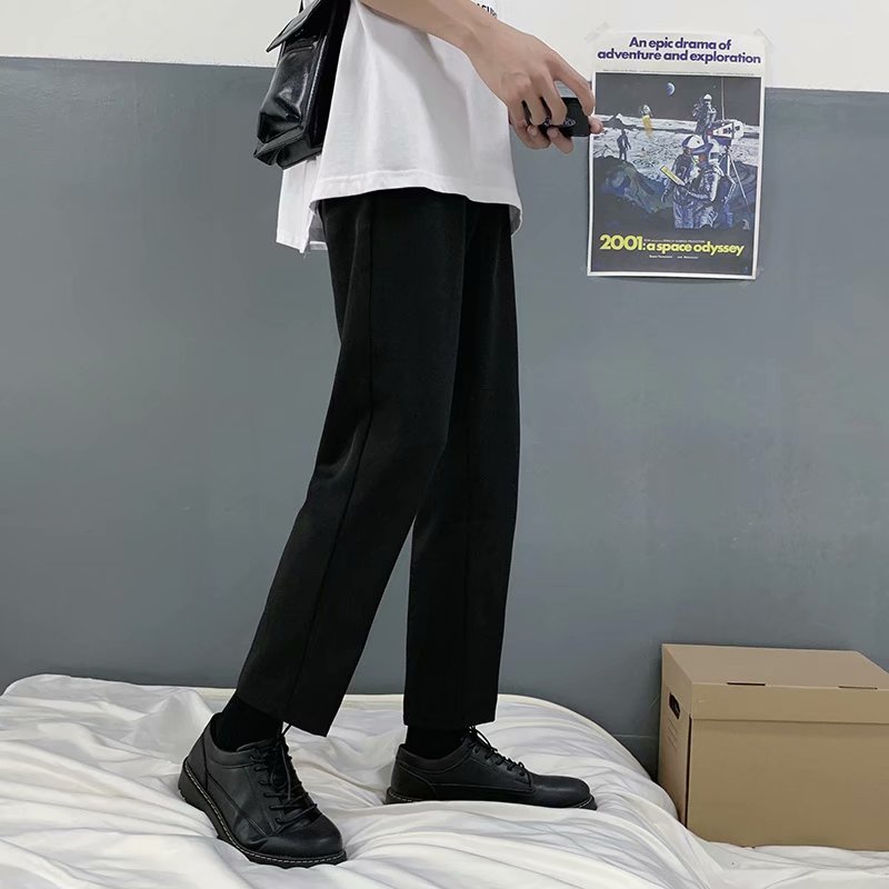 Quần dài lưng cao dáng rộng thời trang phong cách Hàn Quốc cá tính cho phái nam