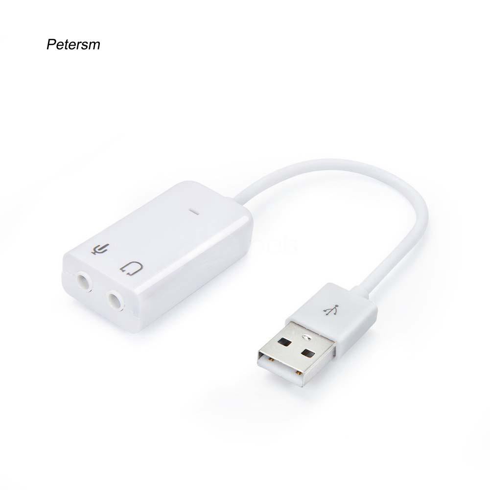 Thẻ âm thanh USB hai kênh giắc cắm 3.5mm có dây cáp tiện lợi