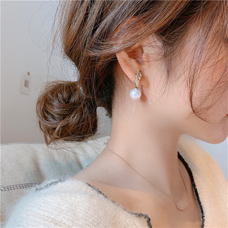 Bông Tai Mạ Bạc 2022 s925 Đính Ngọc Trai Nhân Tạo Phong Cách Hàn Quốc Thời Trang