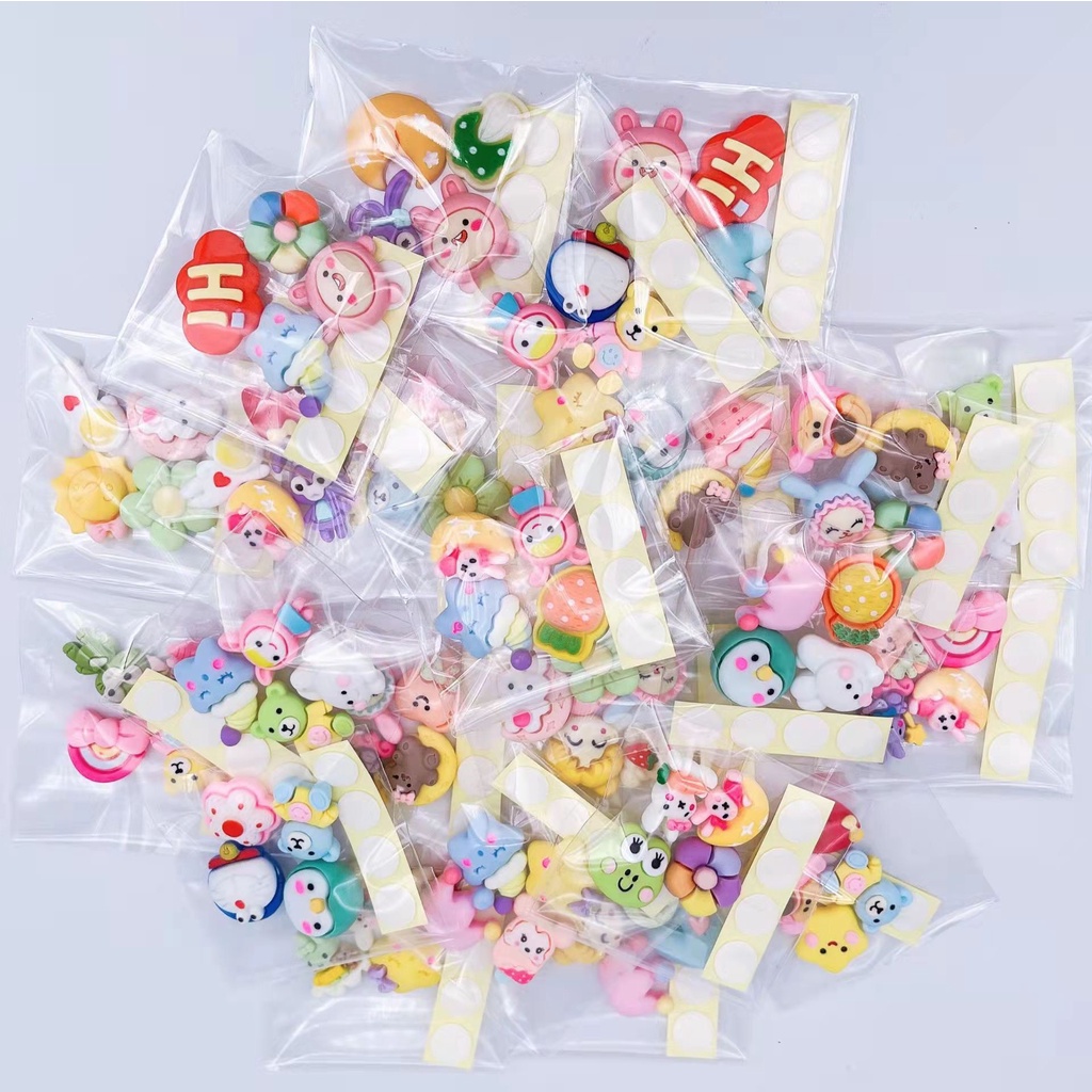 Combo 50 sticker charm trang trí  bình nước điện thoại siêu cute