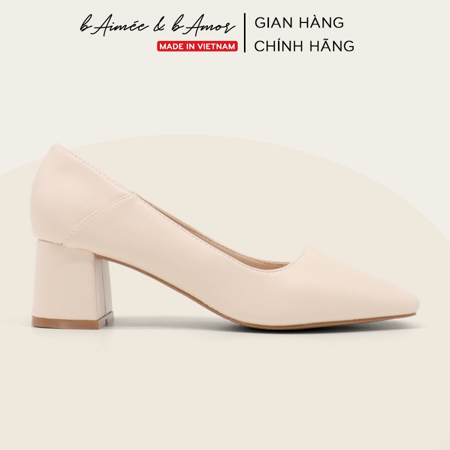Giày cao gót 5p nữ đế vuông mũi vuông thời trang công sở đẹp cao cấp bAimée & bAmor - MS1676 01