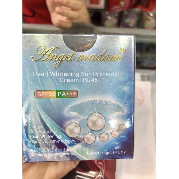 KEM ANGEL MADAM 15GR NGỌC TRAI TRẮNG DA NGỪA MỤN XOÁ NHĂN MỜ THÂM CHỐNG NẮNG UV45