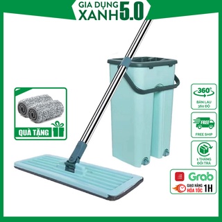 Bộ cây lau nhà 360 độ tự vắt thông minh xoay 2 vách ngăn cao cấp ( TẶNG KÈM TẠP DỀ)