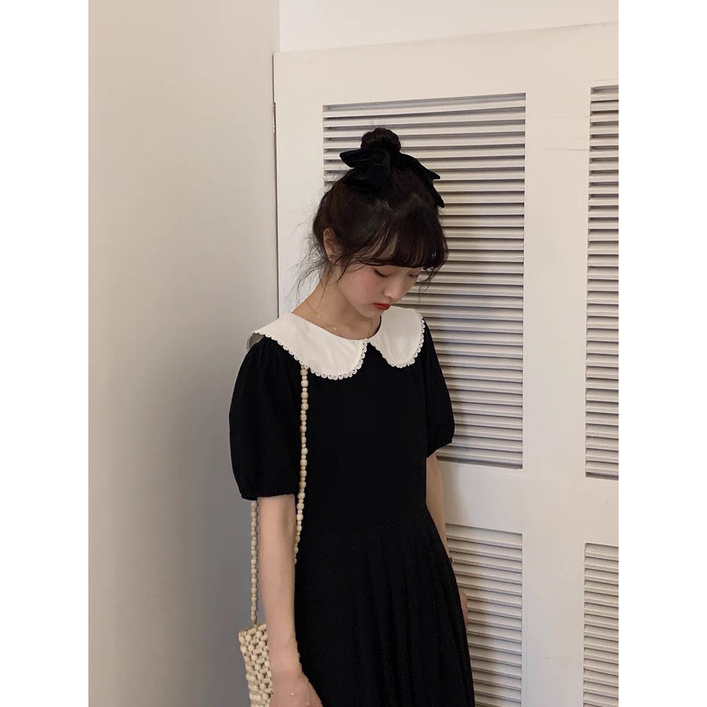 Váy nữ tiểu thư, váy dài đen cổ bèo Hàn Quốc E3 thời trang nữ emmei | BigBuy360 - bigbuy360.vn